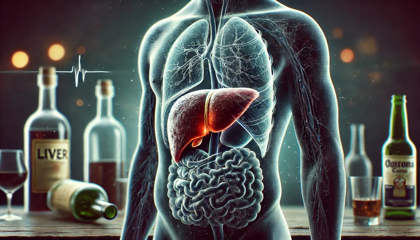 Damaged liver from alcohol