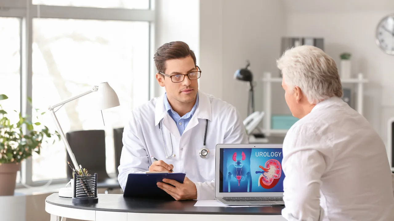 Man consulting with doctor regarding chronic pain supplements