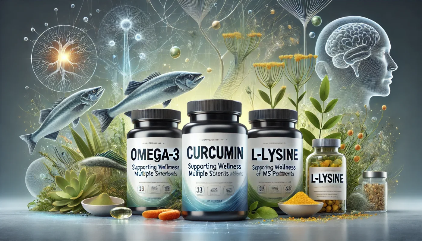  Omega-3, Curcumin, and L-Lysine supplements for supporting treatment in Multiple Sclerosis (MS) paients