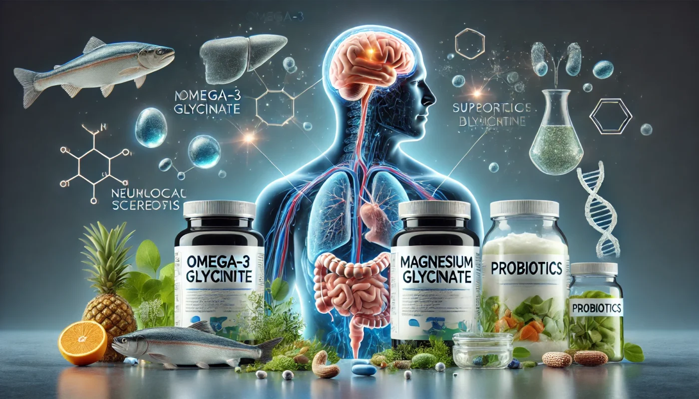 Omega-3, Magnesium Glycinate, and Probiotics supplements for supporting bladder and bowel dysfunction