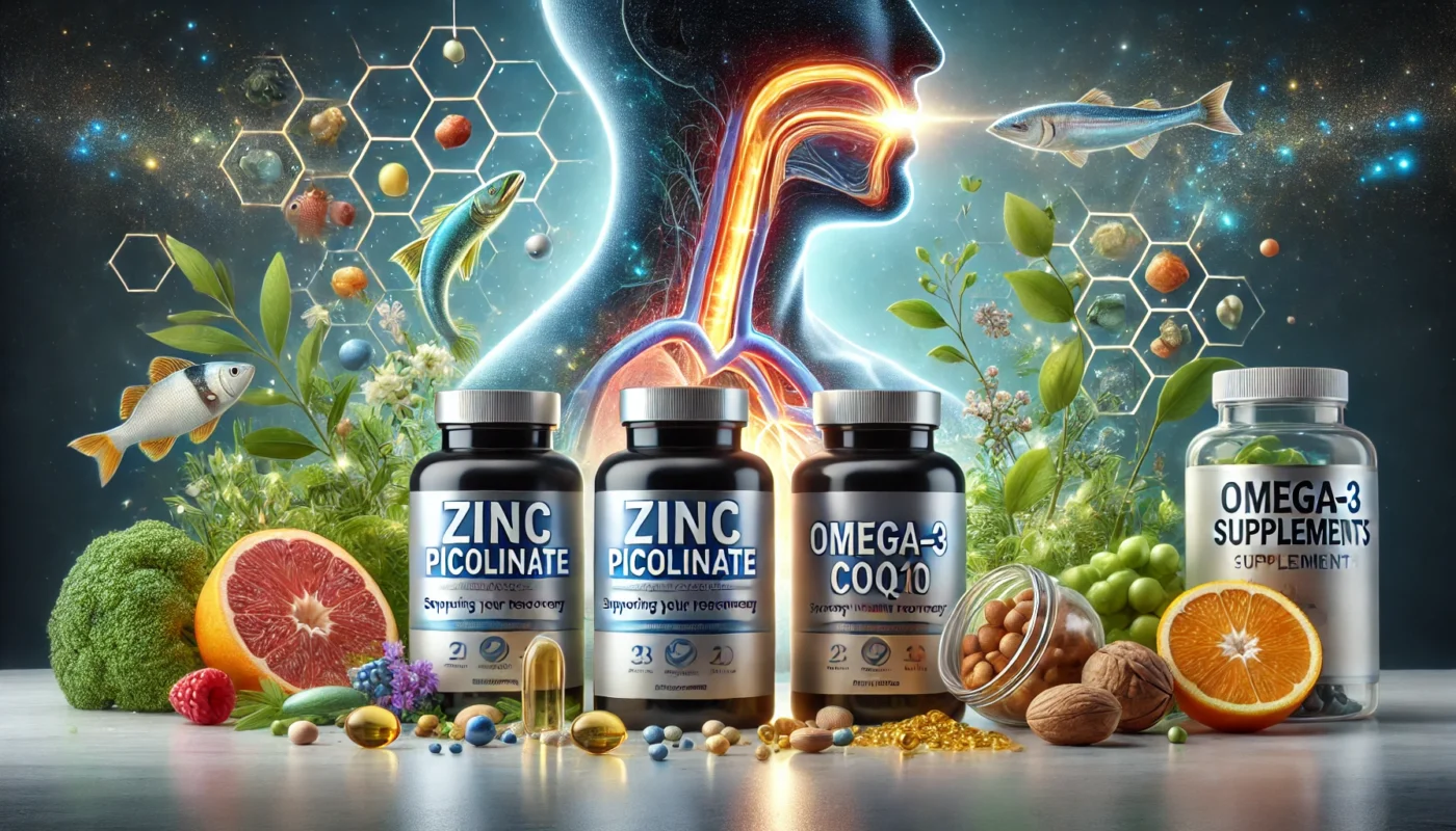 Zinc Picolinate, Omega-3, and CoQ10 supplements for supporting recovery after a tonsillectomy. 