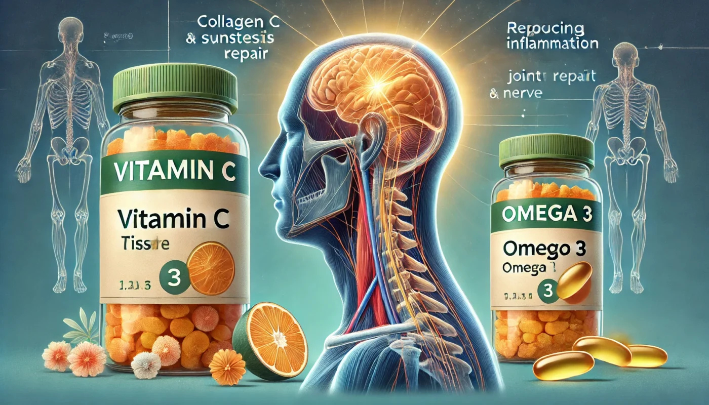 Vitamin C and Omega 3 supplements that may aid recovery from whiplash injuries_ 