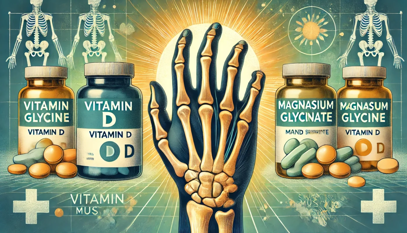 Vitamin D and Magnesium Glycinate for supplements that may aid in hand fracture recovery.