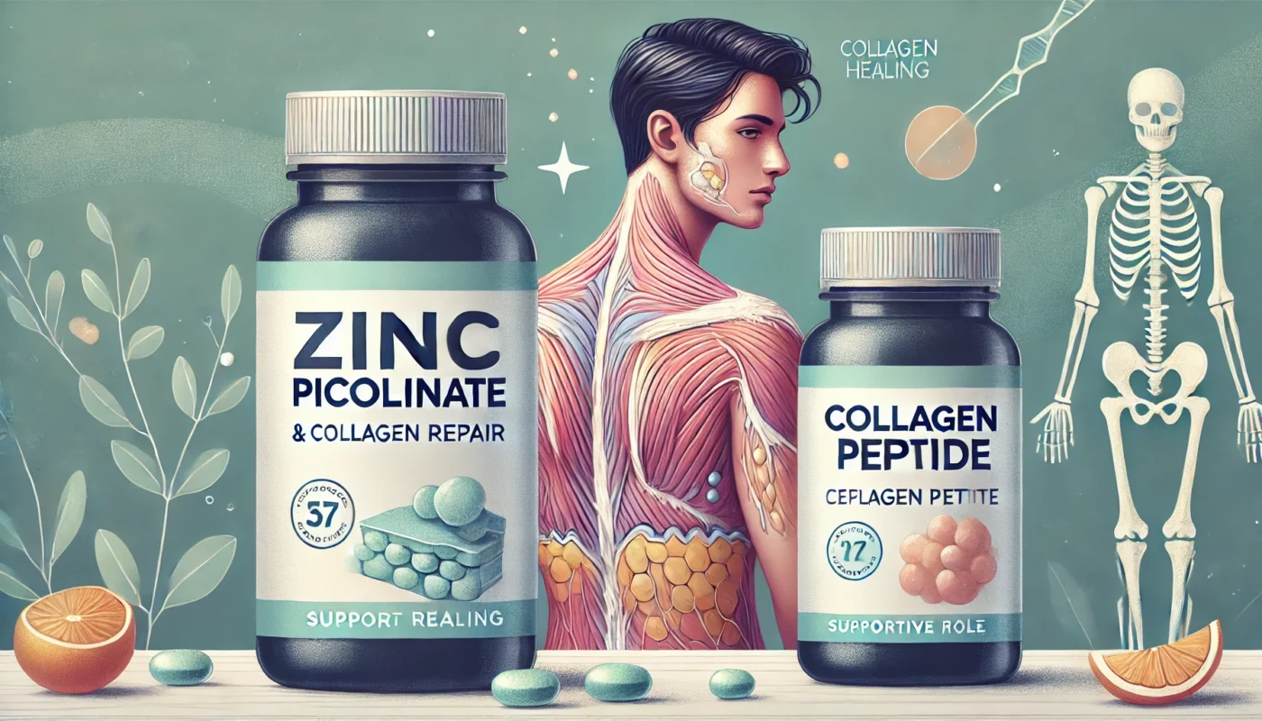 Zinc Picolinate and Collagen Peptide supplements for scar healing.