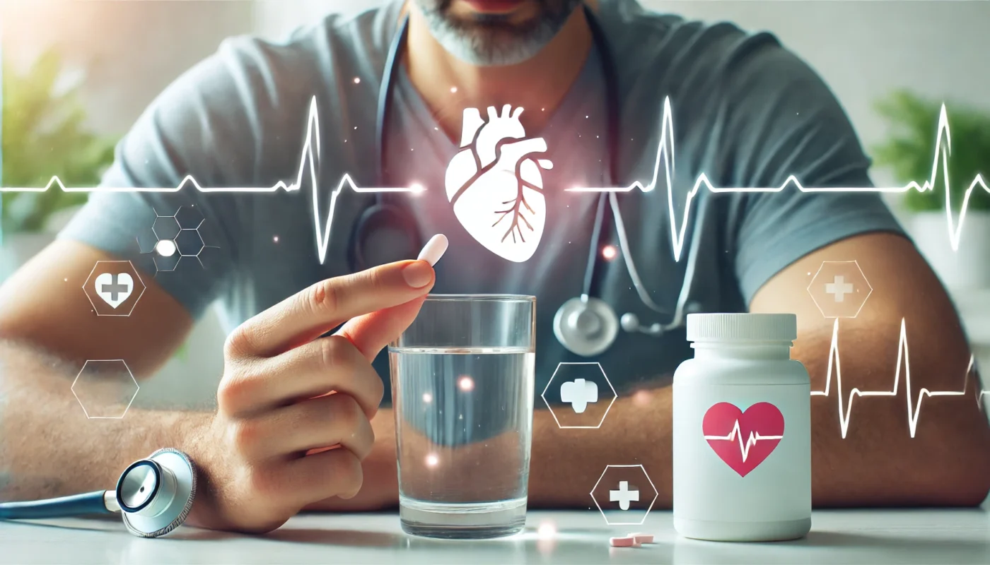 a heart patient taking medication. HYPERLIPIDEMIA