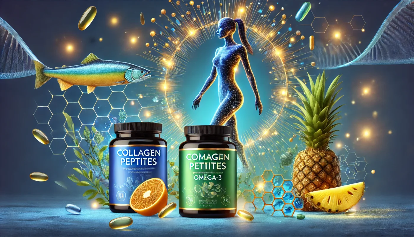 collagen peptides, omega-3, and bromelain supplements for promoting a slim and smart figure. 