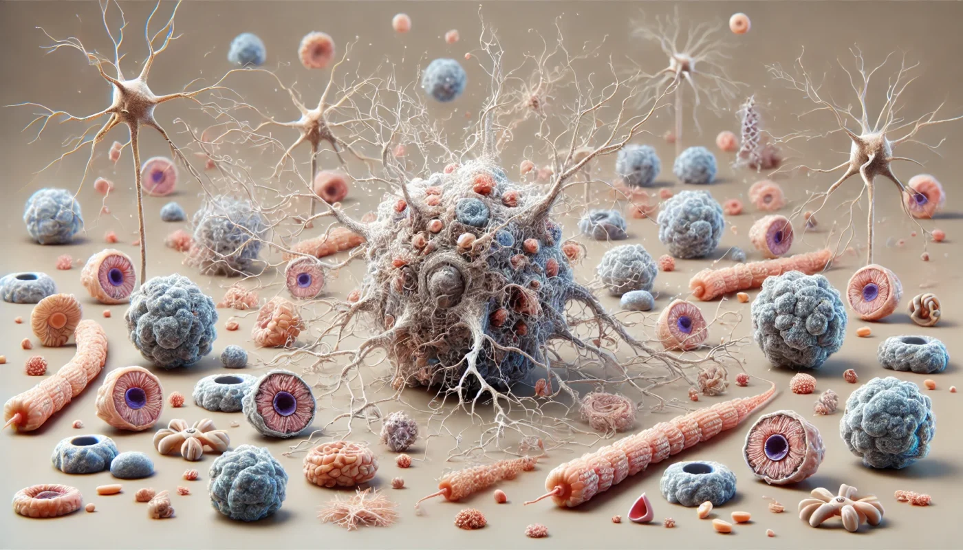  medical illustration depicting neuronal death. 