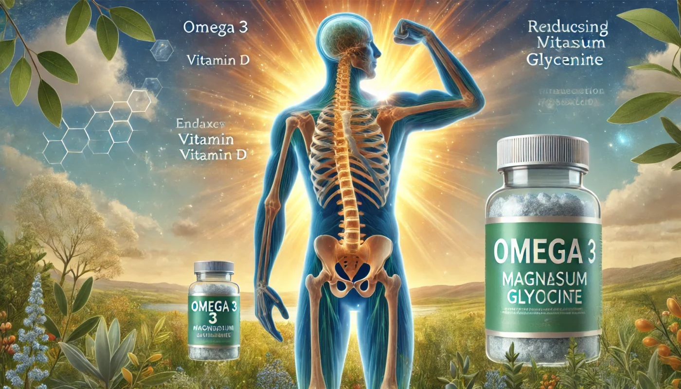 omega 3 a and magnesium glycinate for strong, dense bones and a well-functioning immune system.