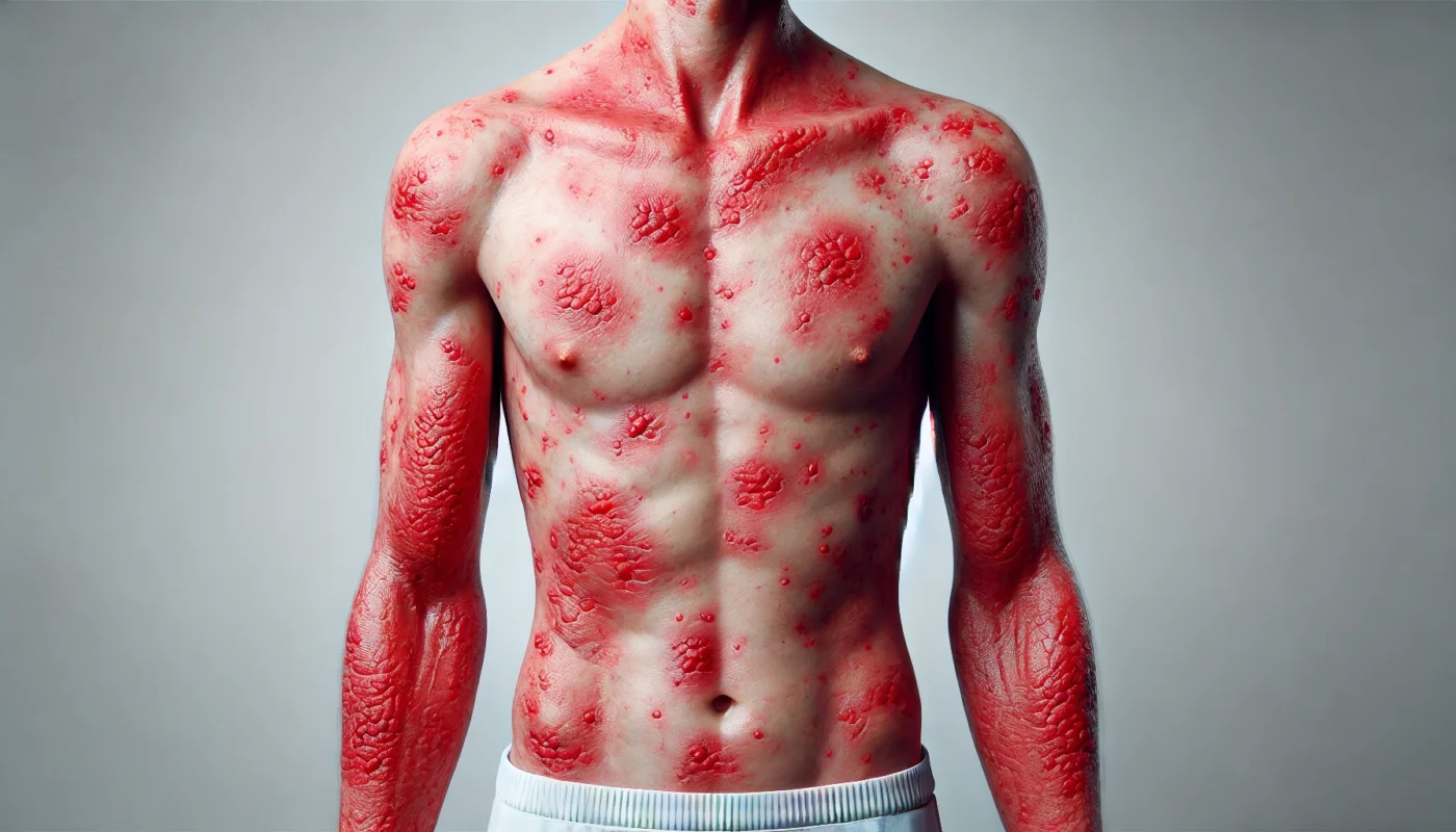 rashes on a real human body. 