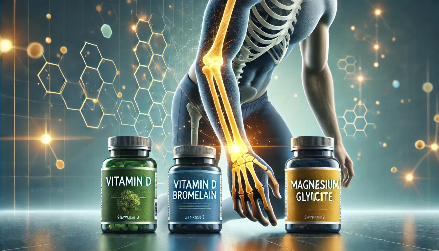 supplements for elbow fracture recovery Vitamin D, Bromelain, and Magnesium Glycinate. 