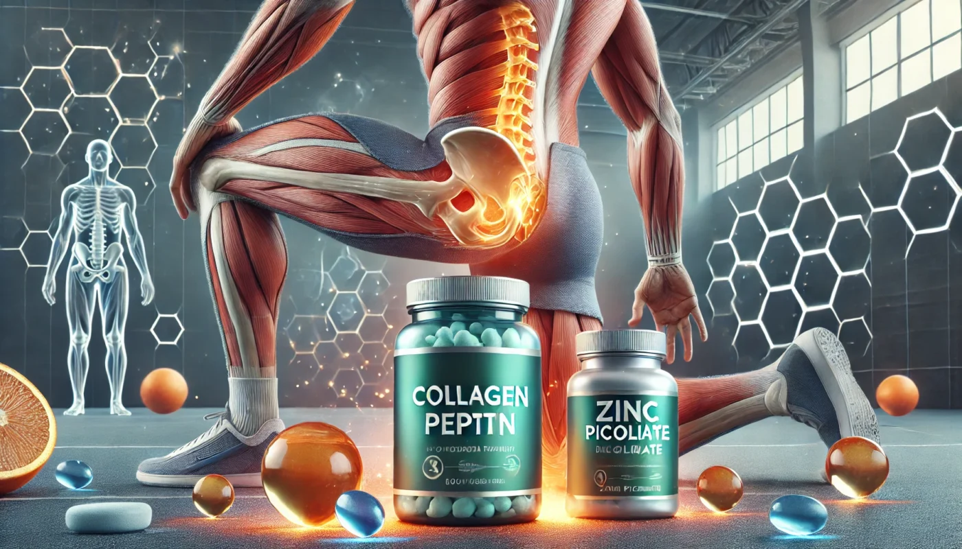 supplements for groin tear recovery_ Collagen Peptide, Omega-3, and Zinc Picolinate.