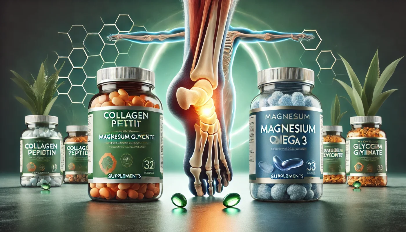 supplements for heel spur recovery_ Collagen Peptide, Magnesium Glycinate, and Omega 3. 