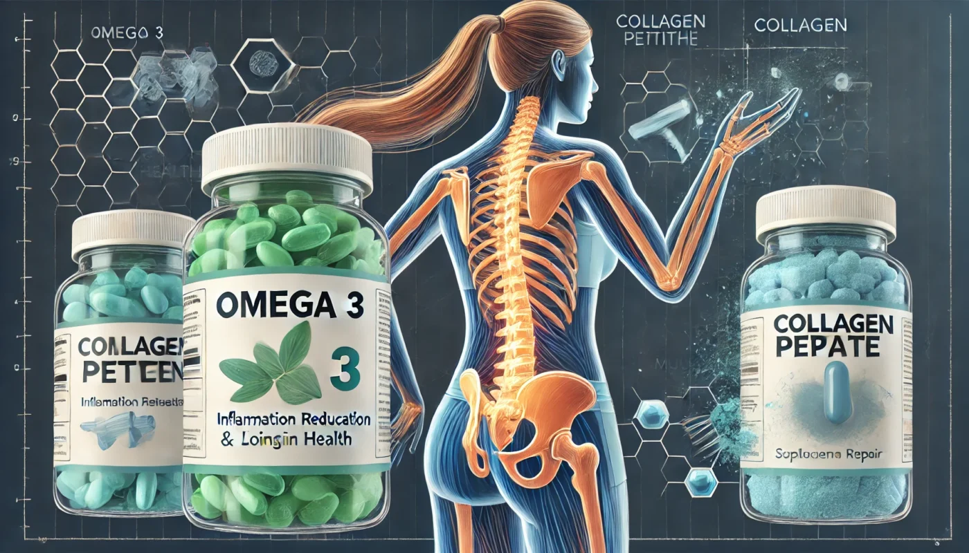 supplements for managing lower back strain_ Omega 3 and Collagen Peptide. 