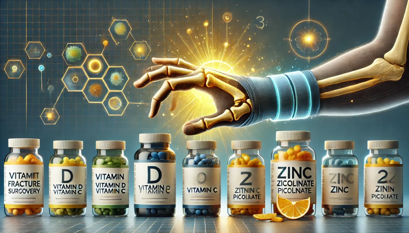 supplements for wrist fracture surgery recovery_ Vitamin D, Vitamin C, and Zinc Picolinate. 