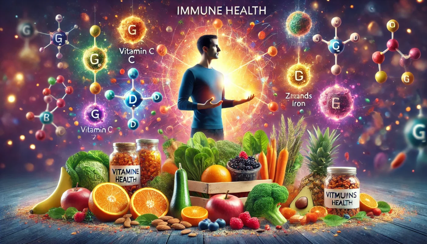 the concept of immune health supported by a diet rich in essential vitamins and minerals.